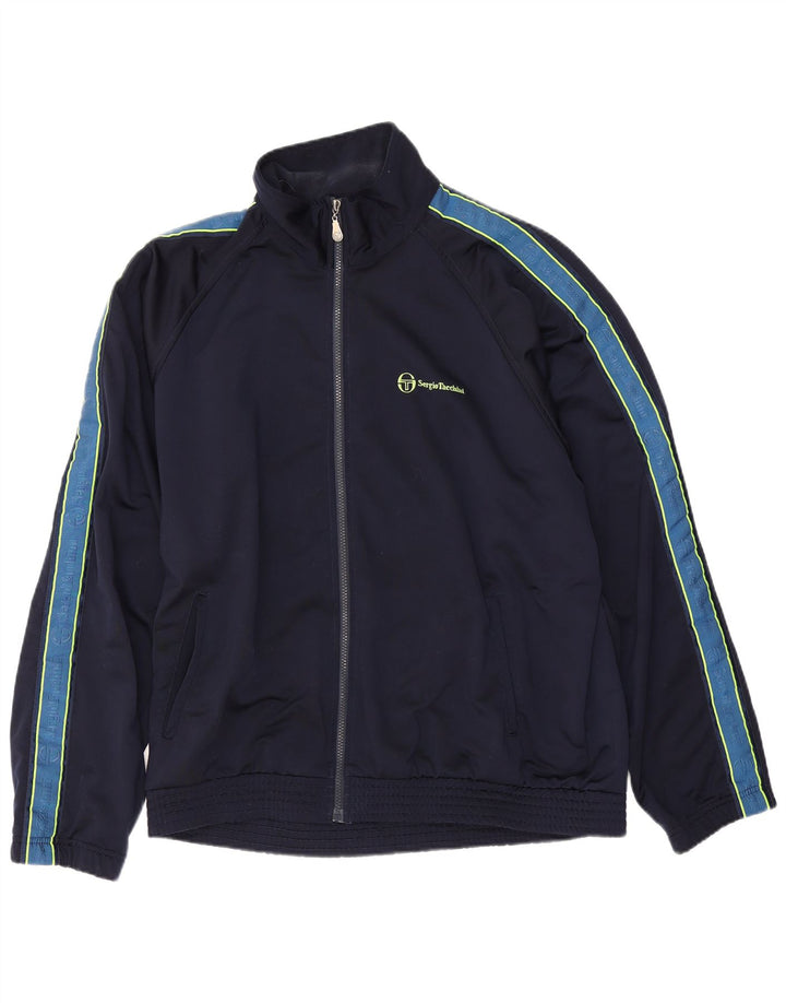 Sergio Tacchini Herren-Trainingsanzug-Oberteil, Jacke IT 54 XL, Marineblau, Farbblock