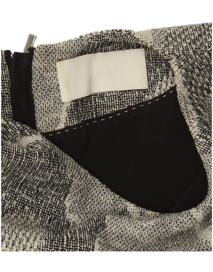 Hugo Boss Damen Etuikleid UK 12 Mittelgrau geblümt