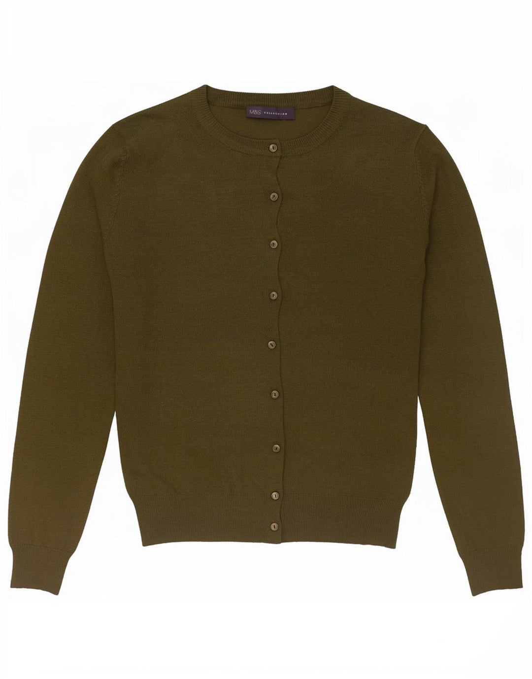 Marks & Spencer Damen-Cardigan-Pullover UK 12 Medium Khaki Viskose