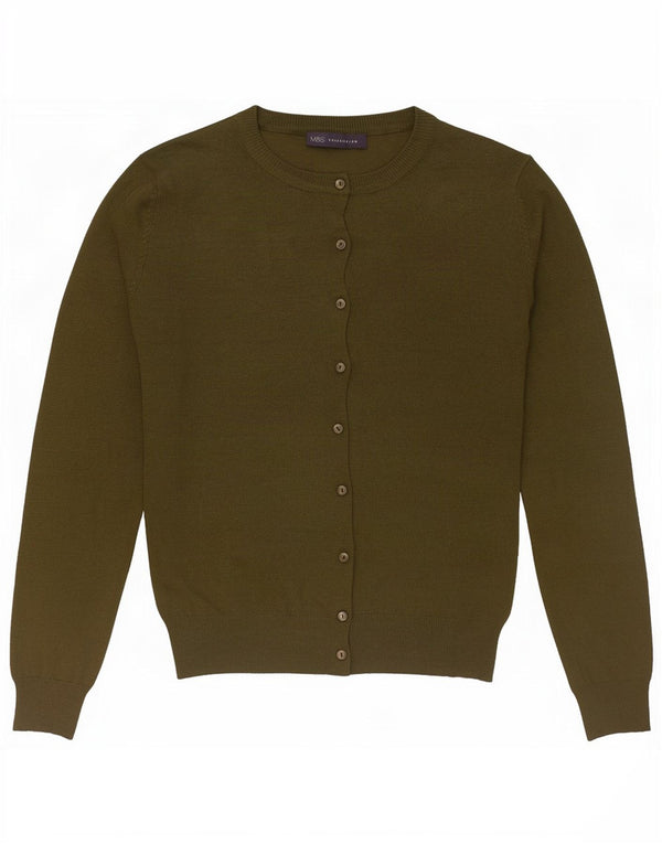 Marks & Spencer Damen-Cardigan-Pullover UK 12 Medium Khaki Viskose