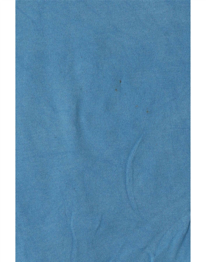 Zara Damen T-Shirt Top UK 12 Mittelblaue Viskose