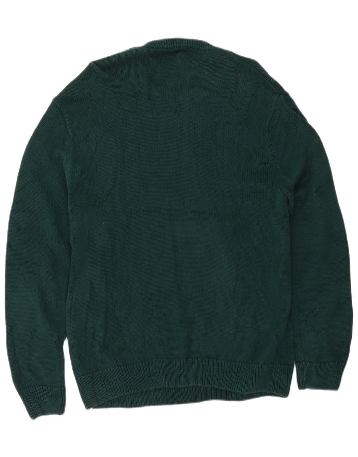 Chaps Herren-Pullover, reguläre Passform, Rundhalsausschnitt, Größe L, Grün, Baumwolle