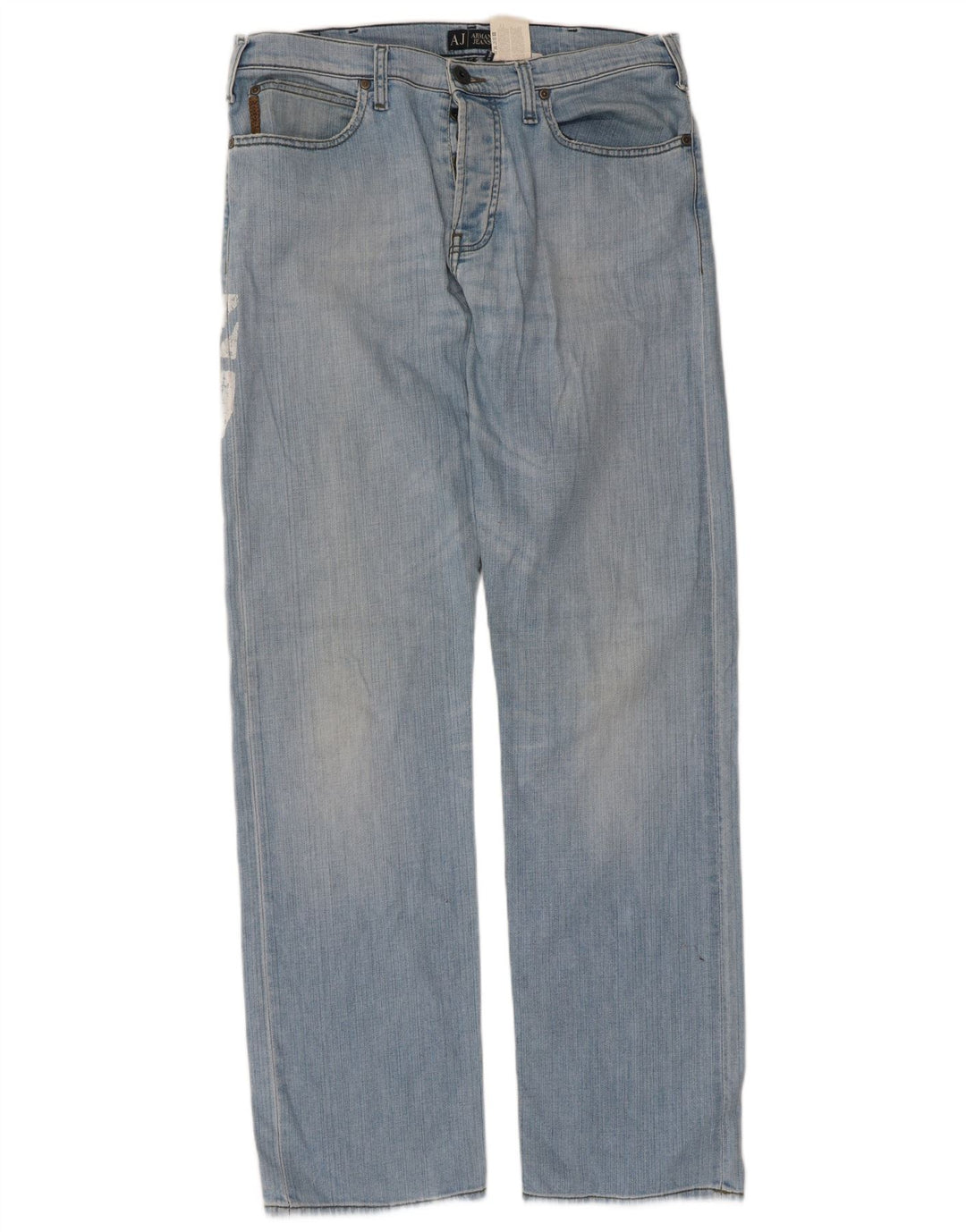 Armani Herren Graphic Straight Jeans W36 L33 Blaue Baumwolle