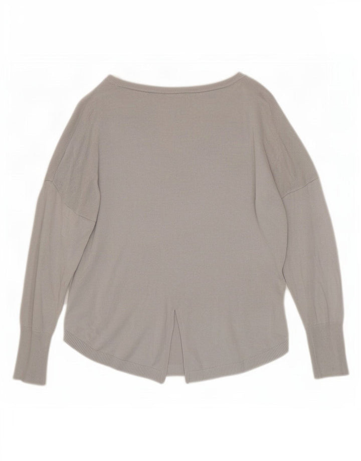 Oasis Damen-Pullover mit U-Boot-Ausschnitt, Gr. 10, Größe S, graue Viskose