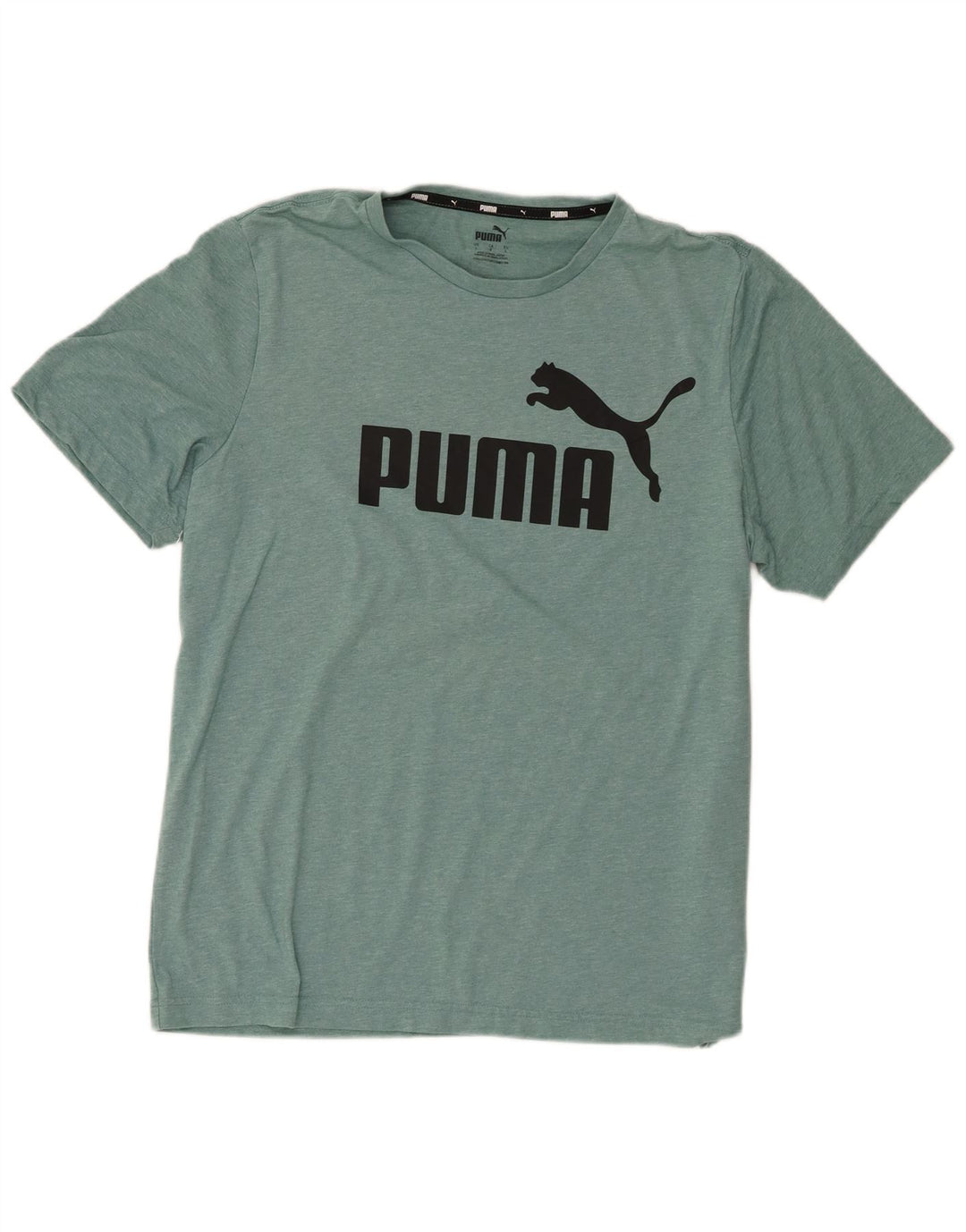 Puma Herren-T-Shirt mit Grafik, groß, grün geflecktes Polyester