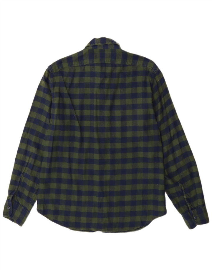 J. Crew Herren-Flanellhemd aus mittelblau karierter Baumwolle