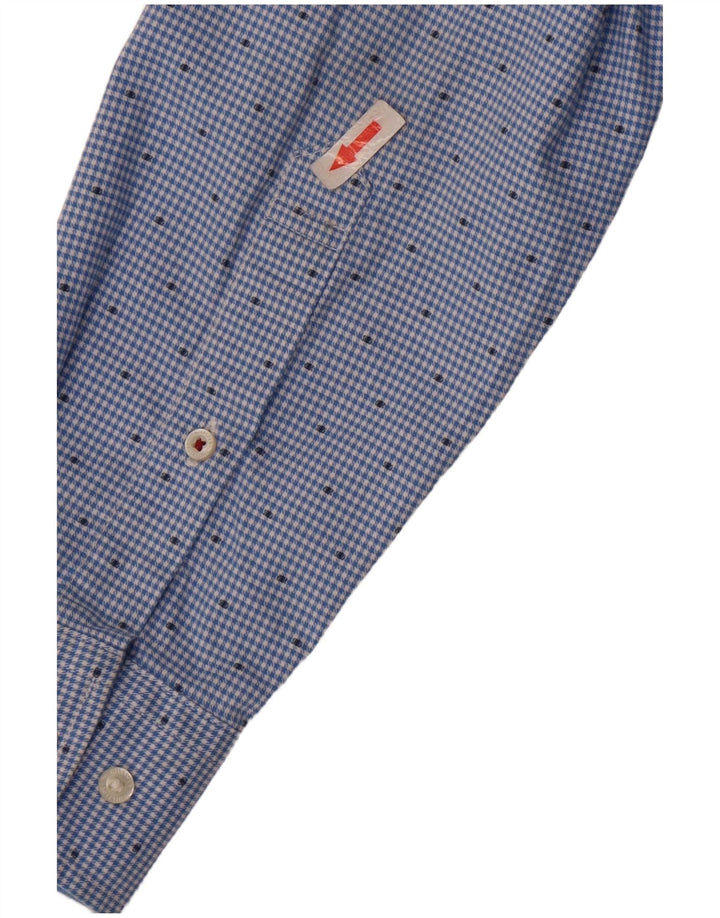 Tommy Hilfiger Herren Slim Fit Hemd mittelblaue Hahnentritt-Baumwolle
