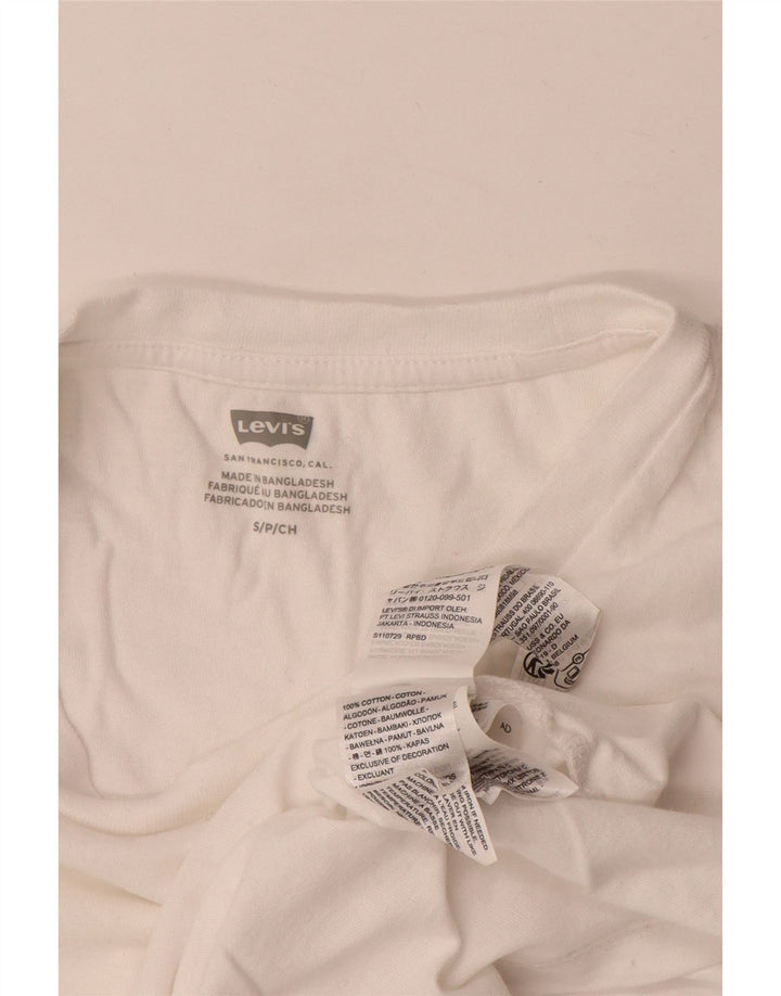 Levi's Damen T-Shirt Top UK 10 Small Weiße Baumwolle