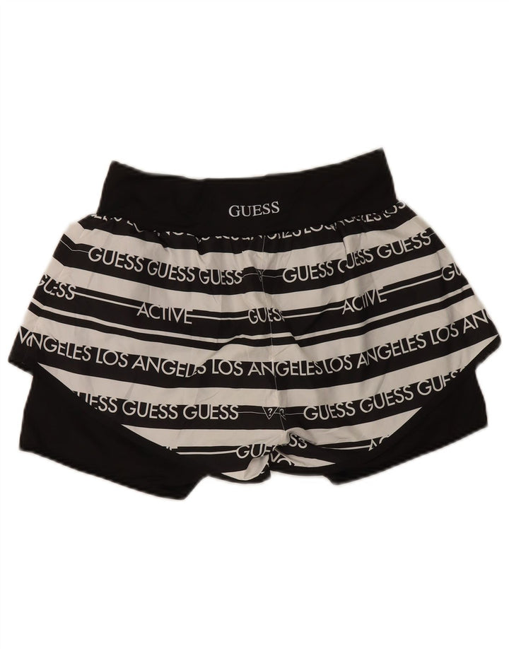 Guess Damen Graphic Sport Shorts UK 12 Mittelschwarz gestreift Polyester