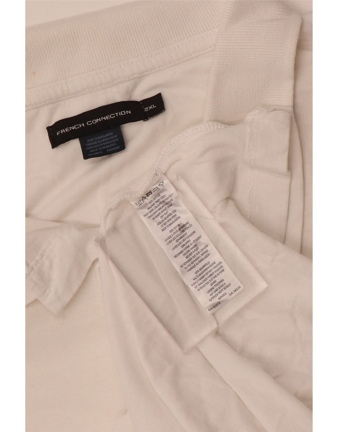 French Connection Herren-Poloshirt 2XL aus weißer Baumwolle