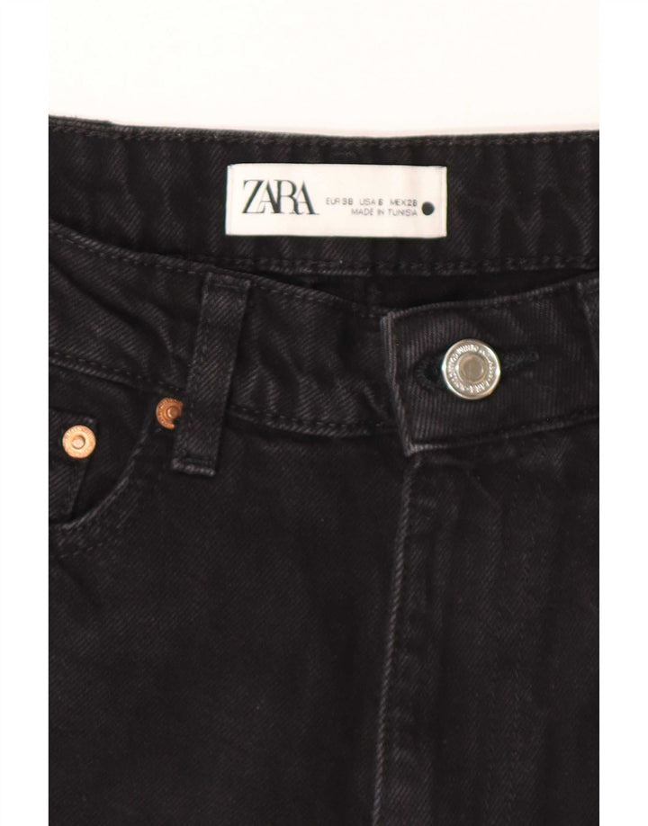 Zara Damen Straight Jeans EU 38 Small W28 L25 Schwarz