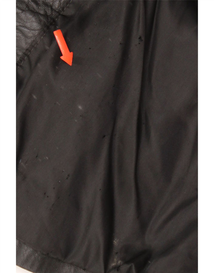 Vintage Herren Ledermantel UK 38 Mittelschwarzes Leder