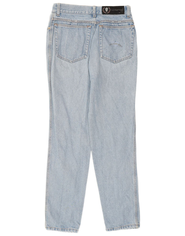 Roccobarocco Womens High Waist Tapered Jeans W28 L28 Blue