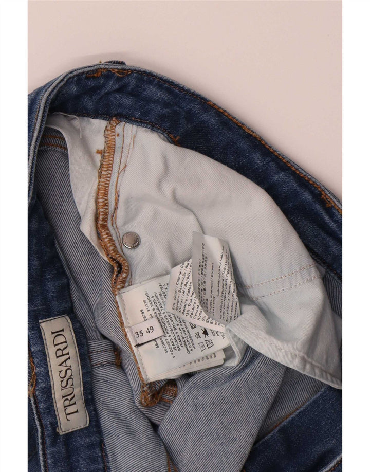 Trussardi Damen Straight Jeans W35 L26 Blaue Baumwolle