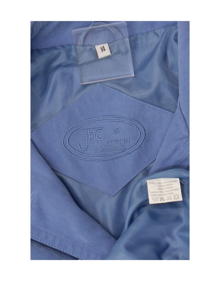 VINTAGE Womens Bomber Jacket UK 14 Large Blue Polyester Vintage Vintage and Second-Hand Vintage from Messina Hembry 