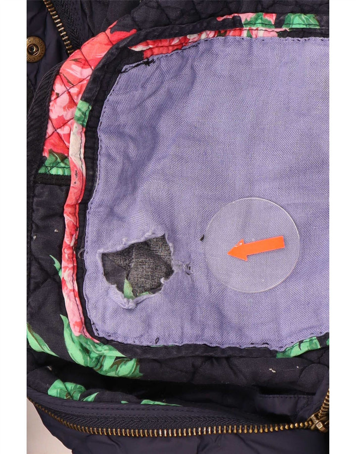 Joules Steppjacke für Damen, UK 12, mittelmarineblaue Baumwolle