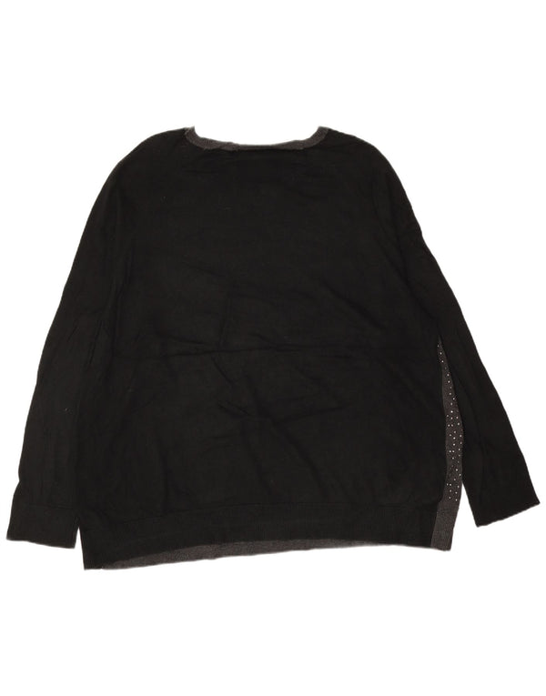 MICHAEL KORS Damen-Pullover mit U-Boot-Ausschnitt, UK 22 3XL, Grau, Farbblock