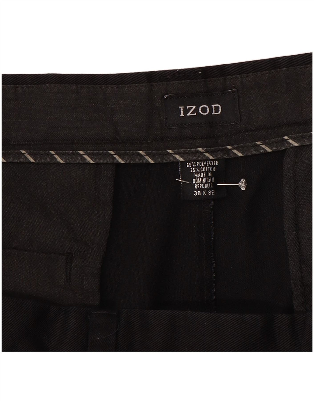 Izod Mens Pegged Chino Hose W38 L31 Schwarz Polyester