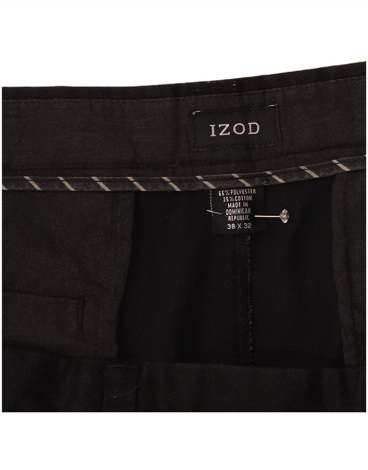 Izod Mens Pegged Chino Hose W38 L31 Schwarz Polyester