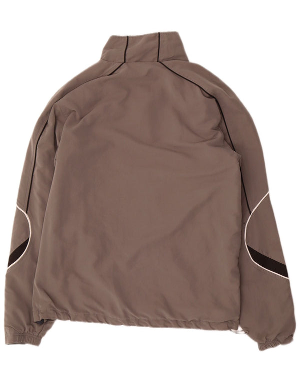 Asics Herren-Trainingsanzug-Top-Jacke, großes graues Farbblock-Polyester