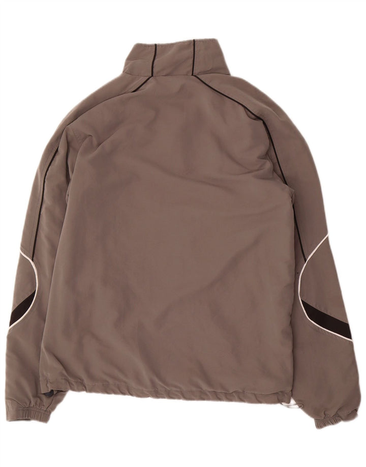 Asics Herren-Trainingsanzug-Top-Jacke, großes graues Farbblock-Polyester
