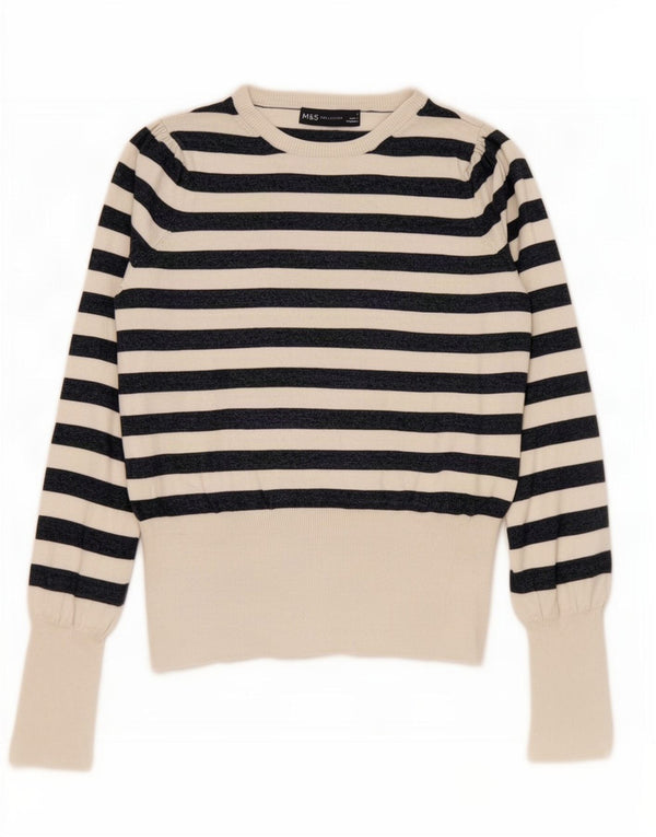 Marks & Spencer Damen-Pullover mit U-Boot-Ausschnitt, Gr. 10, Größe S, gebrochenes Weiß