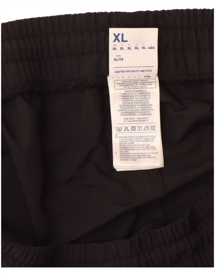 Reebok Herren-Trainingshose XL, schwarzes Nylon