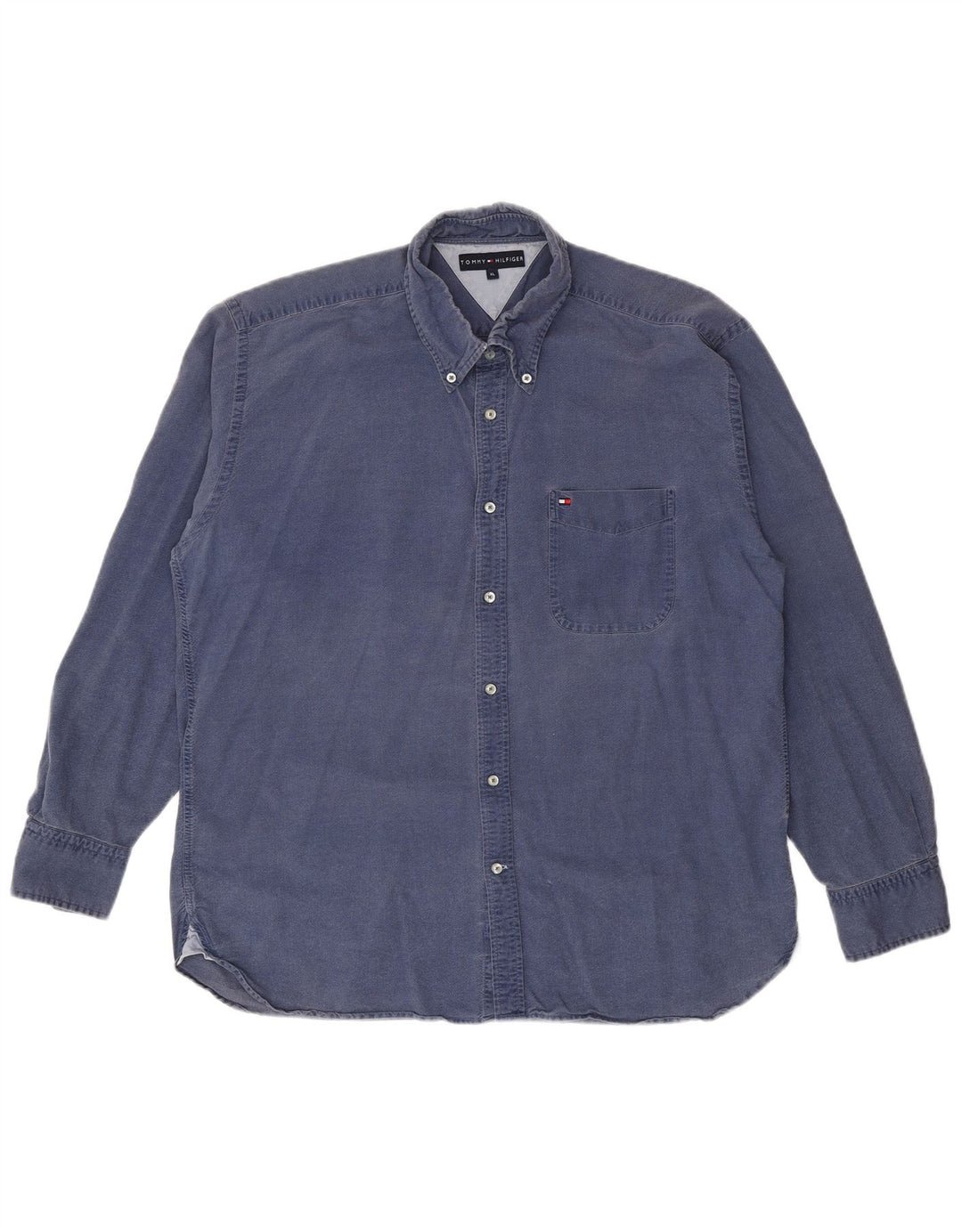 Tommy Hilfiger Herrenhemd XL, blaue Baumwolle
