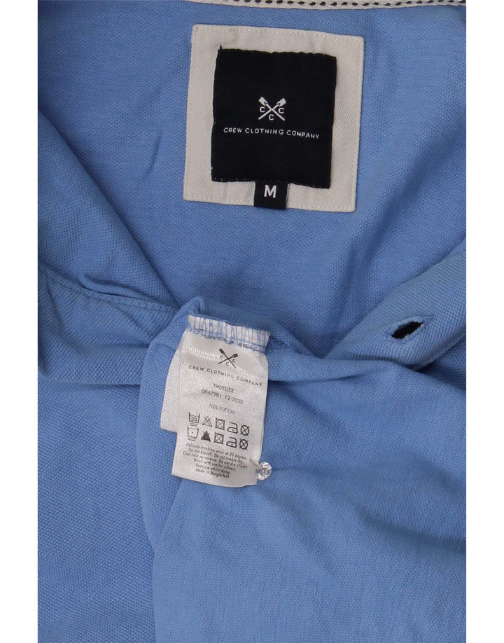 Crew Clothing Herren-Poloshirt aus mittelblauer, gestreifter Baumwolle