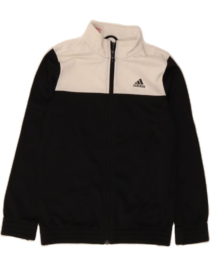 ADIDAS Boys Tracksuit Top Jacket 9-10 Years Black Colourblock Polyester Vintage Adidas and Second-Hand Adidas from Messina Hembry 