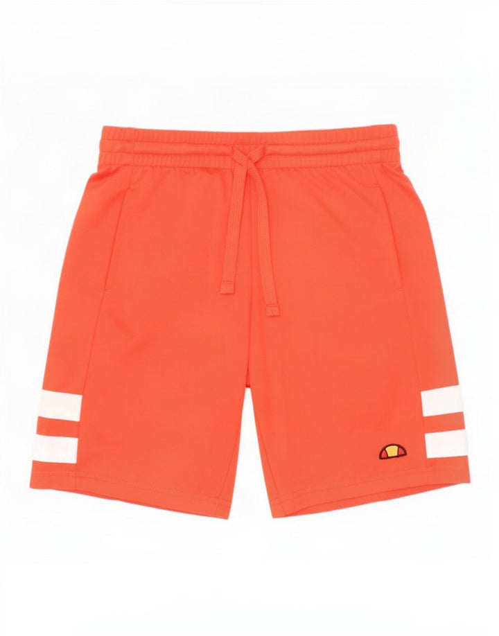 Ellesse Sportshorts für Jungen, 7–8 Jahre, orangefarbenes Farbblock-Polyester