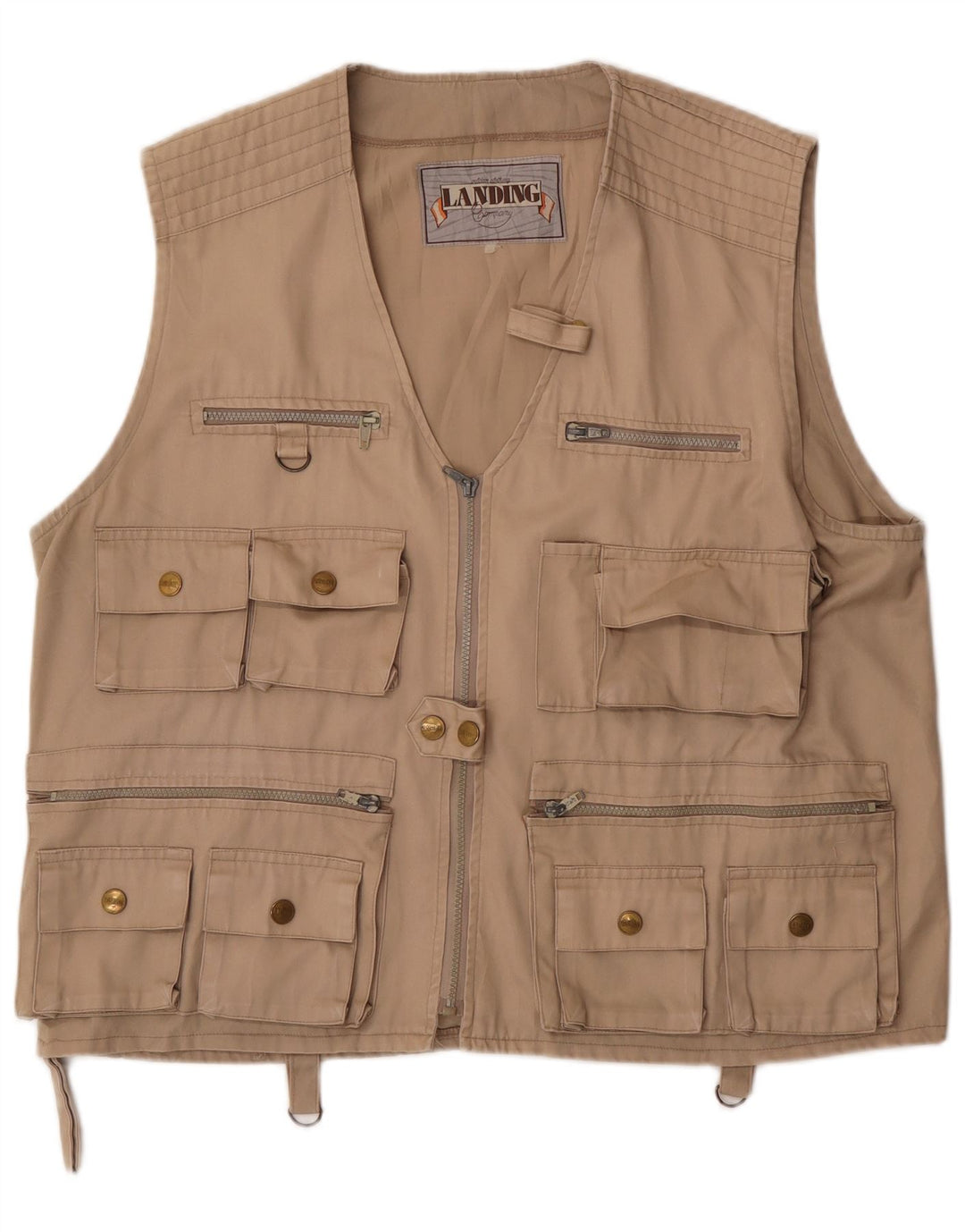 Vintage Herren Utility Gilet UK 42 XL Beige
