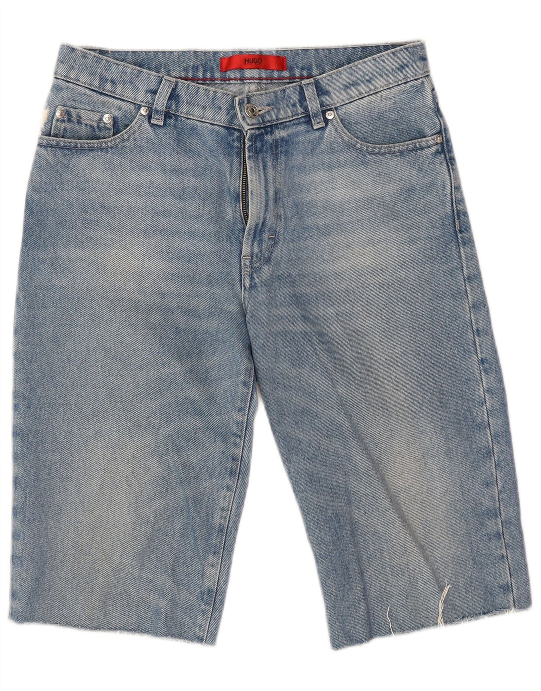 Hugo Boss Damen Jeansshorts W27 Small Blaue Baumwolle