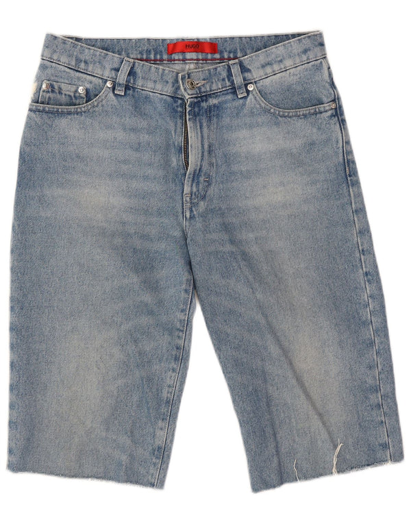 Hugo Boss Damen Jeansshorts W27 Small Blaue Baumwolle