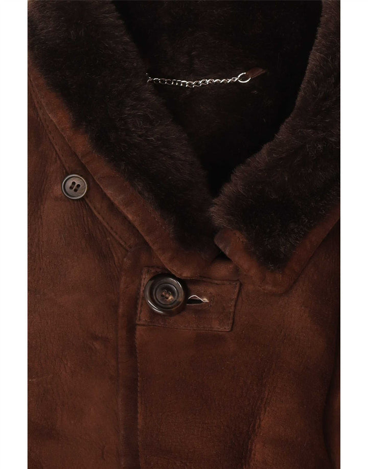 Mabrun Herren Shearling Jacke IT 56 3XL Braun