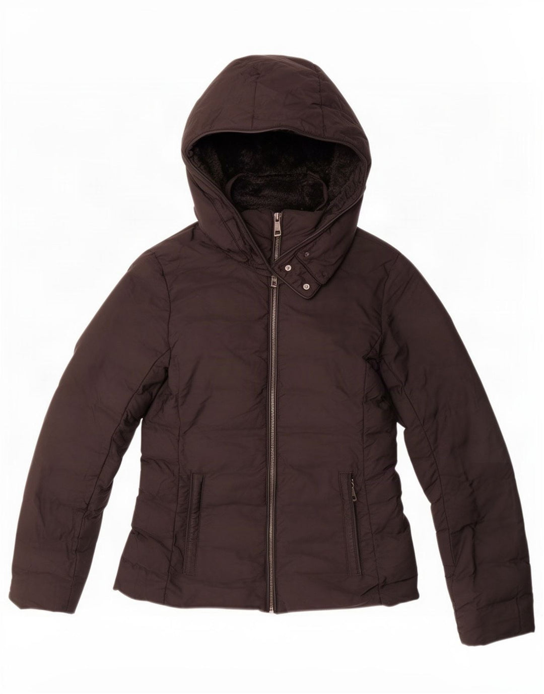 Zara Damen-Jacke mit Kapuze, gepolstert, UK 6, XS, Schwarz, Polyester