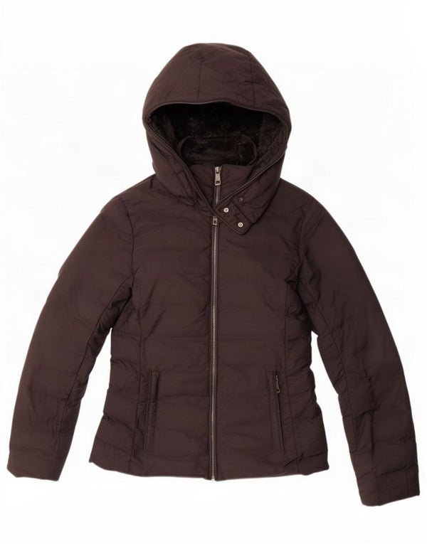 Zara Damen-Jacke mit Kapuze, gepolstert, UK 6, XS, Schwarz, Polyester