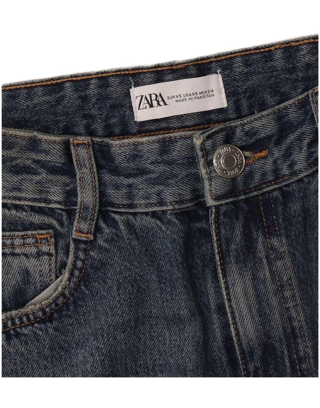 Zara Damen Jeansrock XS W24 Blau