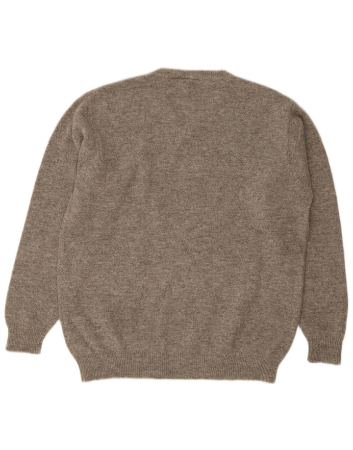 C.Comberti Herren-Pullover mit V-Ausschnitt, IT 52, große graue Wolle