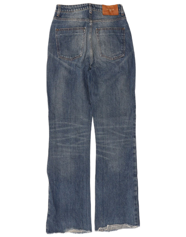 Zara Damen-Jeans mit hoher Taille, gerade, EU 38, Größe S, W28, L31, Blau