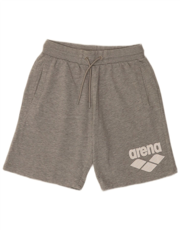 ARENA Herren-Sportshorts mit Grafik, Größe S, graue Baumwolle