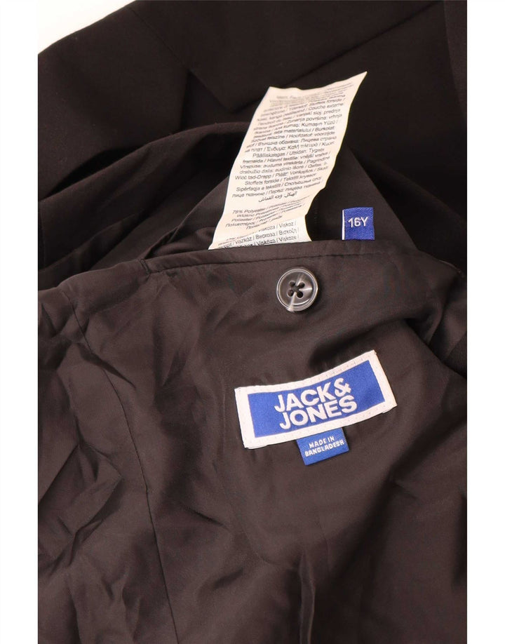 Jack & Jones Jungen-Blazer mit 2 Knöpfen, 15–16 Jahre, schwarzes Polyester
