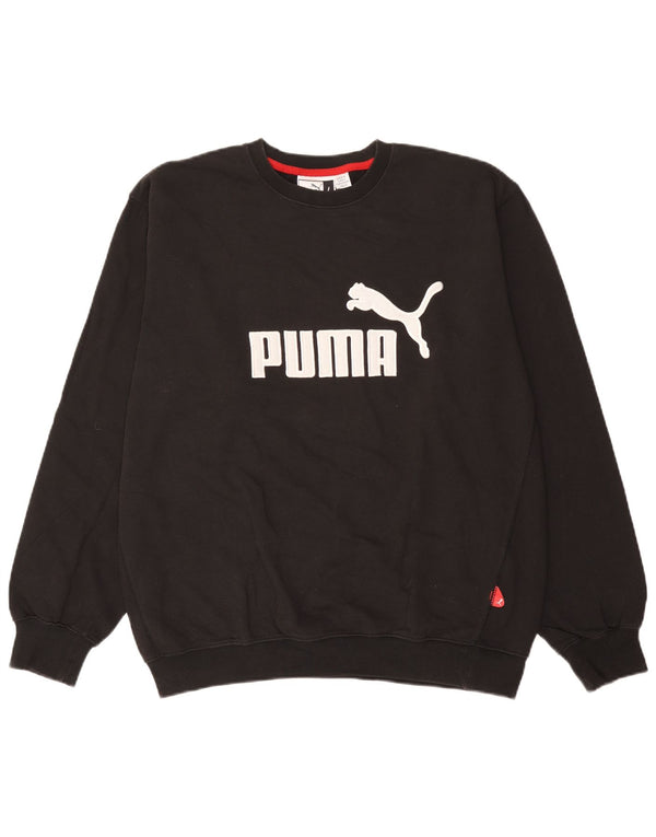 Puma Herren Grafik-Sweatshirt-Pullover, groß, schwarze Baumwolle