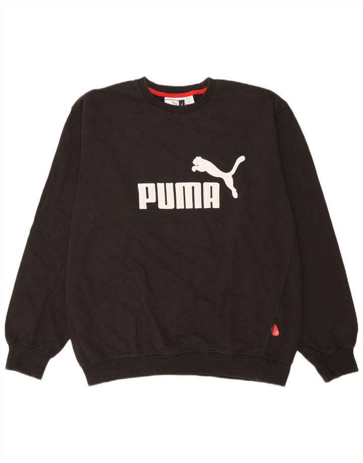 Puma Herren Grafik-Sweatshirt-Pullover, groß, schwarze Baumwolle