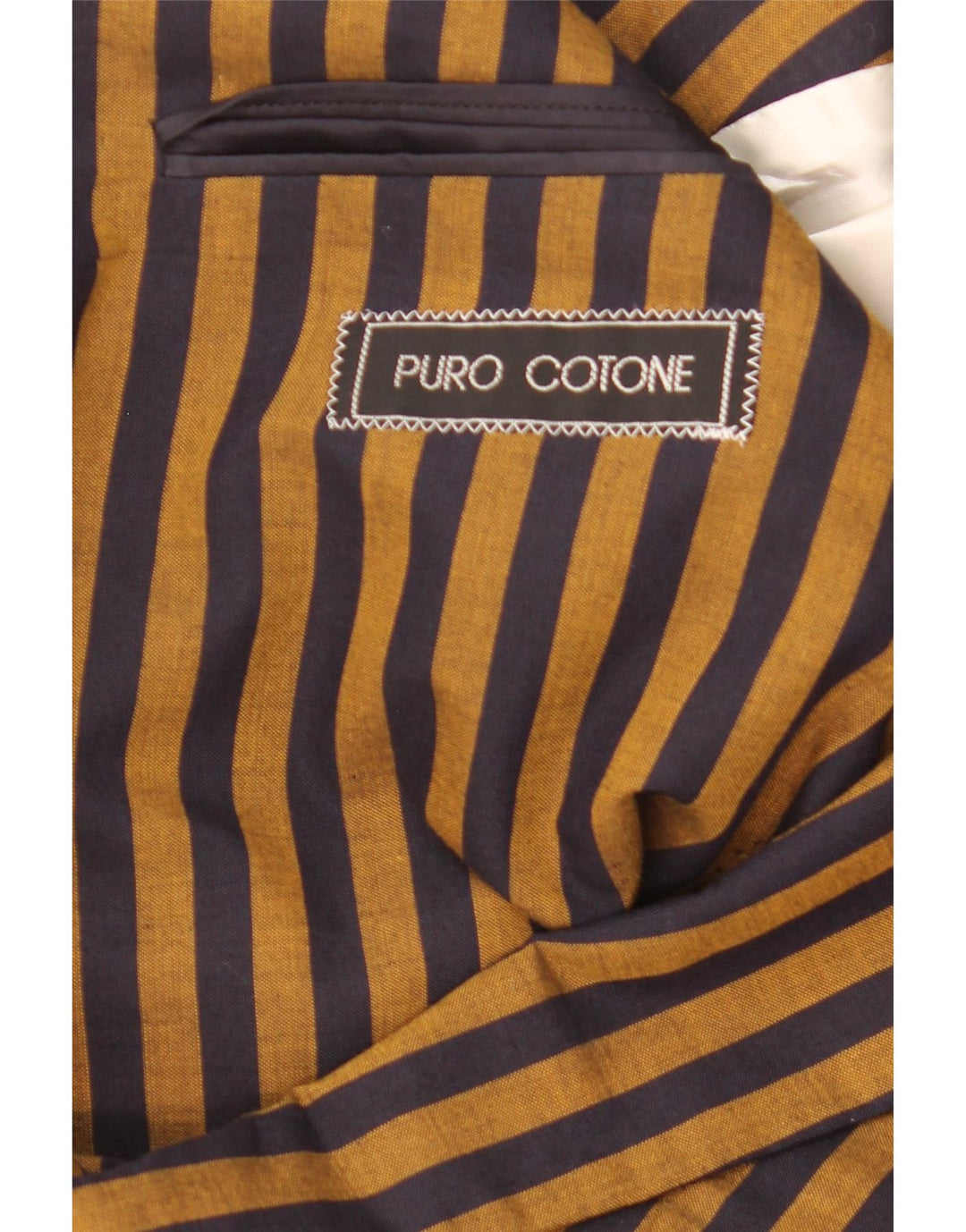 Mabro Herren-Blazer mit 2 Knöpfen, UK 38, mittelbraun, Nadelstreifen-Baumwolle