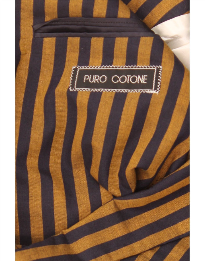 Mabro Herren-Blazer mit 2 Knöpfen, UK 38, mittelbraun, Nadelstreifen-Baumwolle