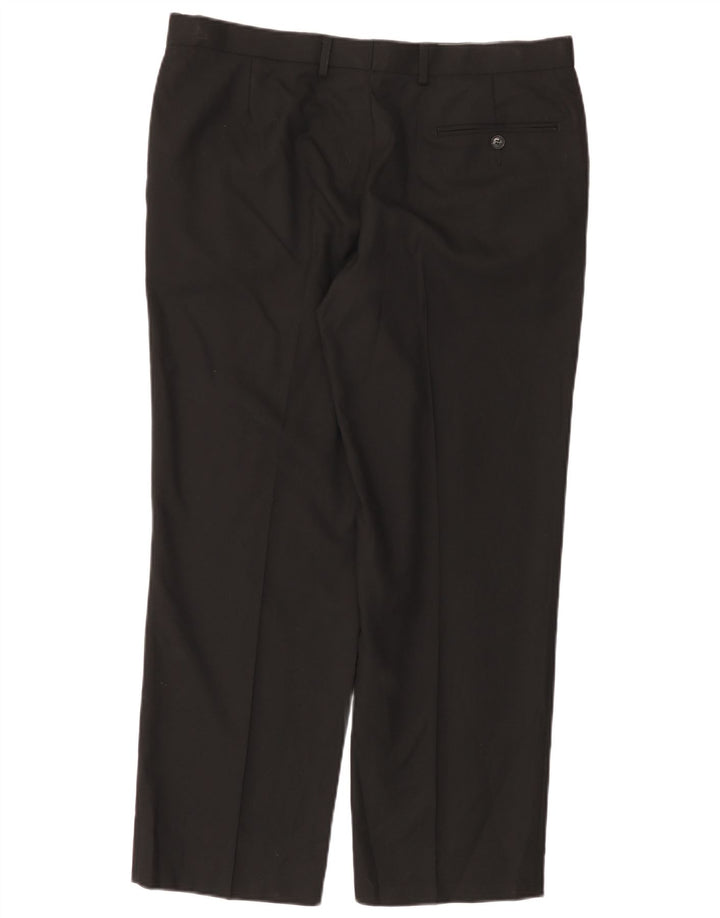 Marks & Spencer Damen-Anzughose, gerade, normal, W36, L29, schwarze Wolle
