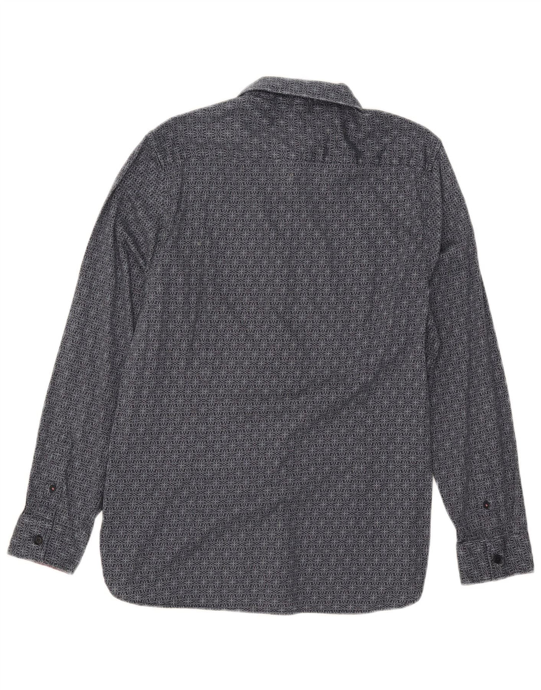 Ted Baker Slim-Fit-Hemd für Herren, Größe 4, groß, marineblau, geometrische Baumwolle