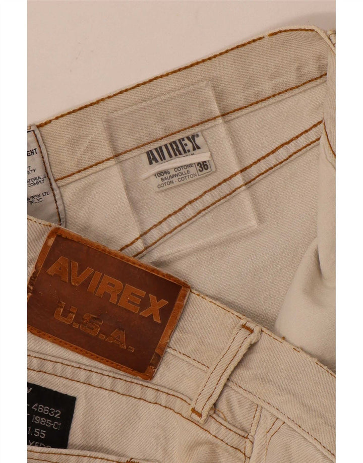 Avirex Herren Straight Jeans W36 L30 Beige Baumwolle