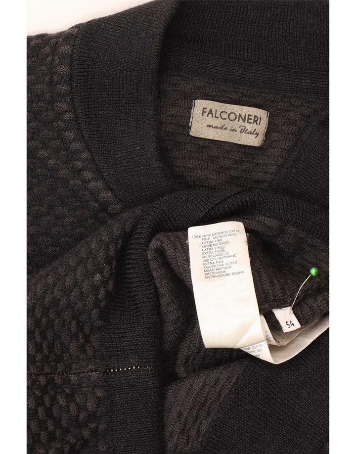 Falconeri Herren Strickjacke IT 54 XL Graue Wolle